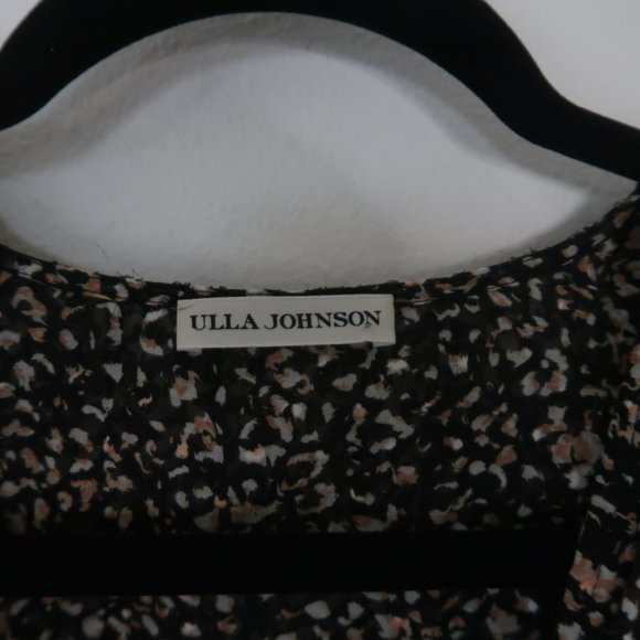 Ulla Johnson Ivy Silk Ruffle Sleeve Floral V-Neck Mini Dress - Picture 7 of 11